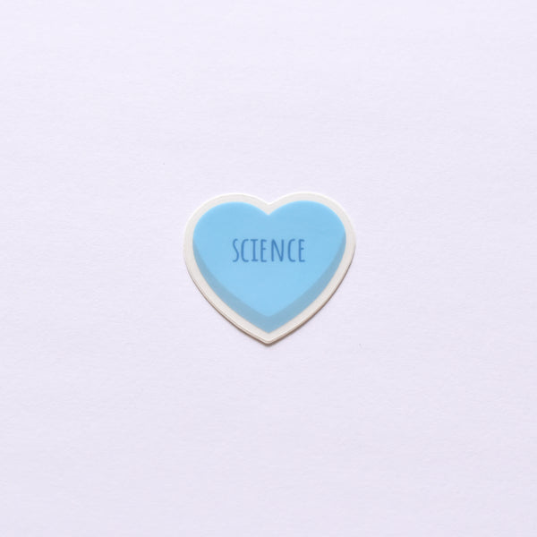 Candy Heart | transparent vinyl science sticker (science, research, chemistry, biology)