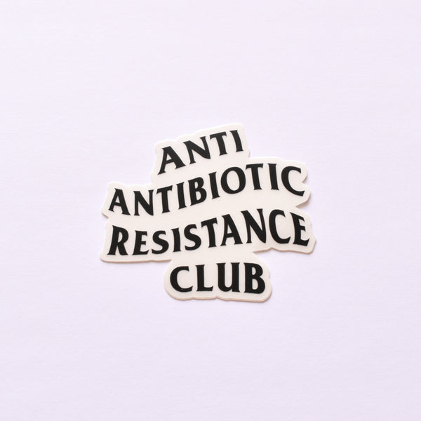 Anti antibiotic resistance club | transparent vinyl science sticker (biology)