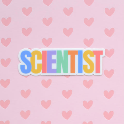 Scientist, rainbow | vinyl science sticker (STEM)