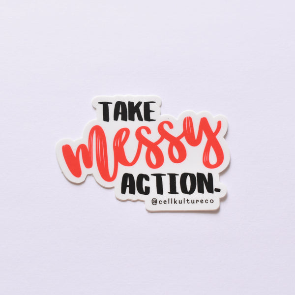 Take messy action | vinyl science sticker (STEM)